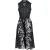 Zwarte jurk met knoopdetail en print