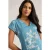 White Stuff Nelly Notch Neck Tee Blue Print