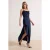Damesjurk in marineblauw, plat model, mouwloos, chic/avondjurk