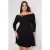 Trendyol Curve Dames Zwart Effen Kort / Mini Lang Casual Skater Grote maten Jurk