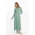 Dames Geplooide Rok, Thin Seasonal Cold Yarn Gebreide kleding Jurk, Almond Groen