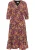 usha Midi-jurk met bloemenprint qisha Dames Zwart Veelkleurig