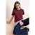 TRENDYOLMİLLA Dames Bordeaux Slogan Kort Regular fit T-shirts