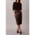 Calvin Klein Faux Leather Midi Skirt Rich Brown
