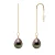 Dangle Earrings Chains Tahitian Parels 8-9mm Yellow Gold