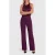 NIKKIE wide leg broek – aubergine
