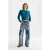 Scotch & Soda Bouclé Stripe Crew Neck Cardigan Deep Lagoon