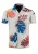 Key Largo Overhemd ‘Splash’  saffier / goudgeel / grenadine / wit