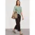 Street One Dames Shirt met golvende halslijn in effen kleur in Groen