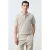 Mango Man regular fit gebreide gemêleerde polo – pastelbruin