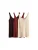 The Set Gebreide top  beige / donkerbruin / karmijnrood