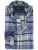Fynch-Hatton overhemd ml 5 blauw geruit flanel