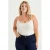 WE Fashion Curve singlet met kant offwhite