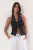 TRENDYOLMİLLA Dames Zwart Effen Mouwloos Regular fit Blouses
