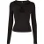 Urban Classics Dames/Dames Uitgesneden Kruishals Top Met Lange Mouwen (Zwart)