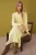 Dames gele platte maxi lange casual/casual A-lijn hijabjurk