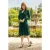Topvintage exclusive ~ Chanti Slinky swing jurk in donkergroen