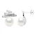 Oorbellen Strips met Cubic Zirconia – Echte Gecultiveerde Zoetwaterparel Knop 9-10 mm