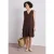 Street One Dames Knielange jurk met Shiffley-details in Bruin