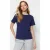 TRENDYOLMİLLA Dames Donkerblauw Effen Lang Regular fit T-shirts