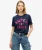 T-shirt met Glitterlogo en Relaxte Pasvorm Blauw