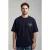 TRENDYOL MAN Jongens Donkerblauw Slogan Kort Oversized T-shirts