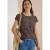 Cecil Dames Blouse met afhangende schouders en knoop in Bruin