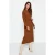 Trendyol Modest Dames Bruin Effen Maxi Lang Casual A-lijn Modest Jurken