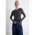 TRENDYOLMİLLA Dames Grijs Effen Lang Getailleerd Blouses