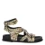 JOSH V Serena leren sandalen met dierenprint beige