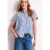 Street One Dames Gestreepte linnen blouse in Blauw