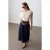 Hoog-Waist A-Lijn Denim Maxi Rok Met Riem