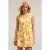 Motivi Mini Dress In Floral Pattern Poplin Yellow