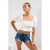 TRENDYOLMİLLA Dames Wit Effen Kort Getailleerd Blouses