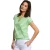 River Woods Green/white Striped V-neck T-shirt