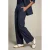 LOLALIZA wide leg gestreepte broek – donkerblauw