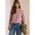 3/4-mouw shirt van corduroy met boothals