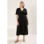 Trendyol Curve Dames Zwart Effen Midi Kort Casual A-lijn Grote maten Jurk