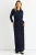 Marineblauwe plissé maxi-rok met elastische tailleband