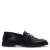 Manfield – Dames – Zwarte leren loafers met goudkleurig detail –