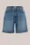 Blue Ridge – Dames mid waist denim short met riem – Mid waist – Blauw – Katoen –