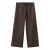 Mango wide leg regular waist broek met linnen bruin