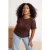 Trendyol Curve Dames Bruin Effen Kort Getailleerd Grote maten Blouses