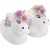 Eenhoorn pluche pantoffels voor kinderen met regenbooghaar – Wit