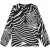 The Kooples Loose Zebra Print Blouse Black White