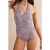 Boden Levanzo Ruched Halter Swimsuit Delph Blue, Opulent Vine