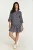 Navy en witte print jurk met knopen