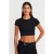 Dames Slim Fit Crop Crew Neck T-shirt