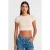 Dames Slim Fit Cropped Crew Neck T-Shirt