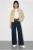 Hoge Taille Wijde Denim Broek met Riem